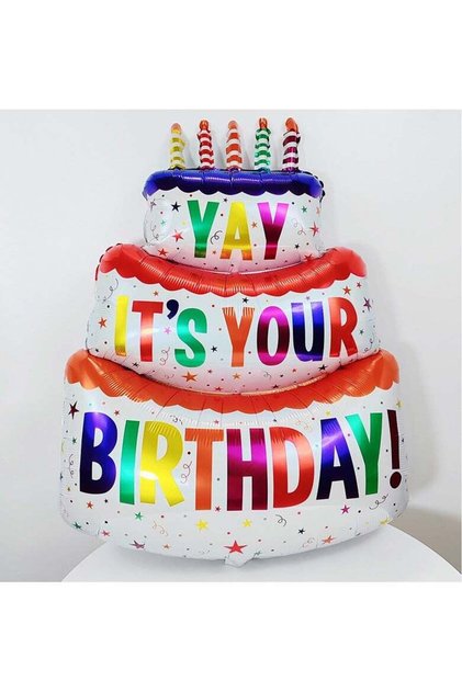 Birthday Decoration Balloons Three-Layer Cake Colorful Aluminum Film Balloons For Birthday Party