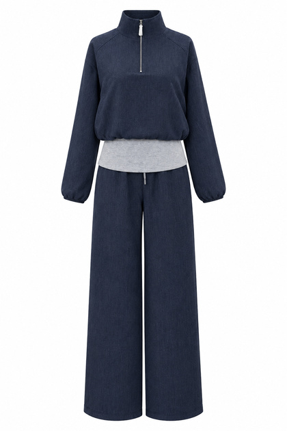 Detailed Sweat Pants Set