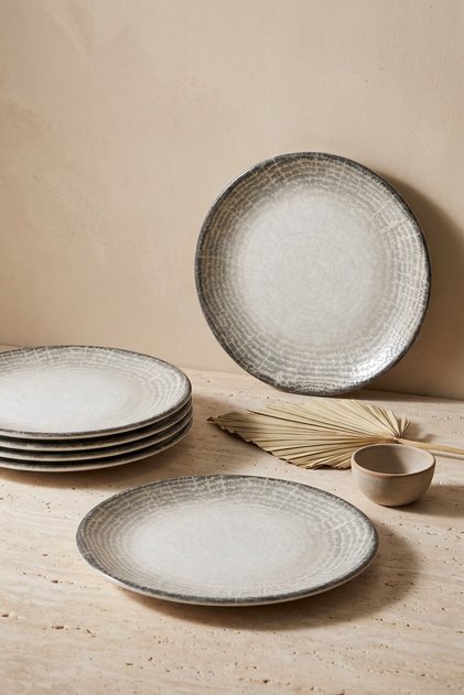 Luna Set of 6 Porcelain Serving Plates 25 cm - Pattern and Pattern Transfer Guaranteed