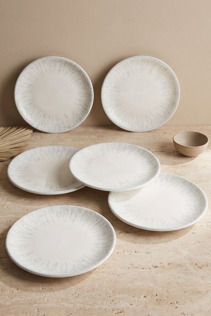 Glacier 6-Piece Porcelain Cake & Dessert Plate Set 17 cm - Pattern and Pattern Transfer Guaranteed
