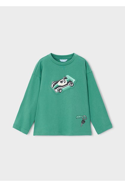 Boy's Printed Long Sleeve T-Shirt Emerald Green 4009