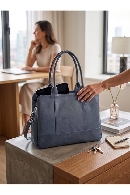 Women's Large Size Shopper Tote Shoulder Bag Multi-Pocket Daily Bag