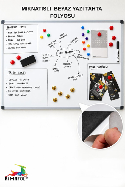 Magnetic Whiteboard Foil with Adhesive Magnets