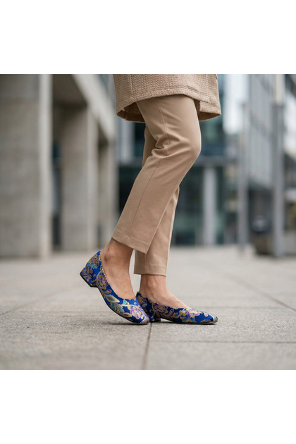 Valley Ethnic Pattern Classic Cut Ballerinas (Strapless Model)