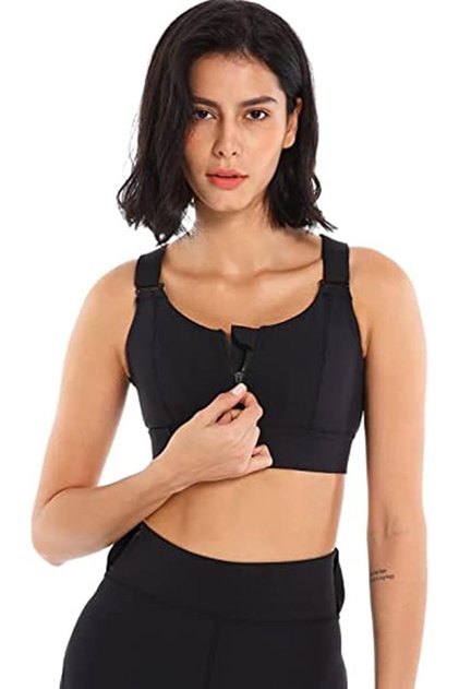 Womens Sports Bra, 2 Pack Set Padded Sports Bras Women Medium Impact, Push Up Seamless Breath