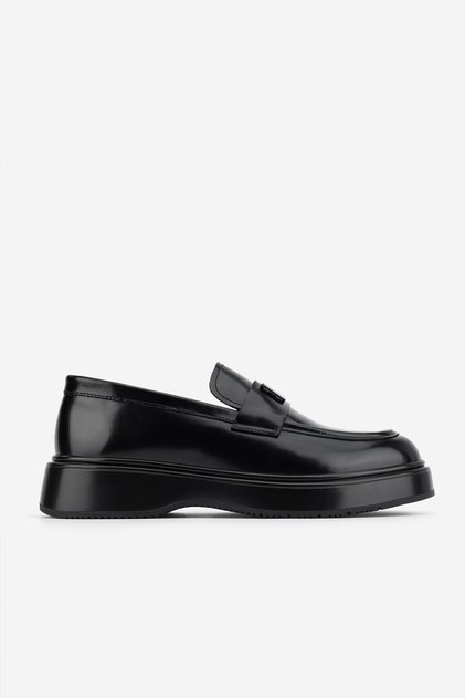 Erkek Hakiki Deri Siyah Açma Loafer Ayakkabı