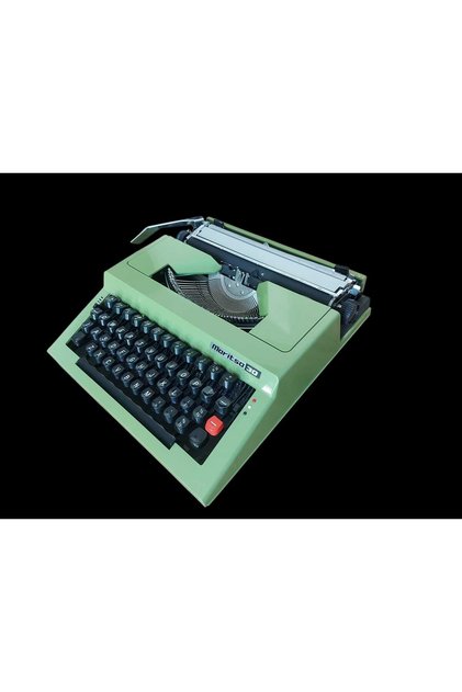 1970'li Yıllar Bulgar Maritsa 30 Zeytin Yeşili Qwerty Klavye Çantasında Daktilo