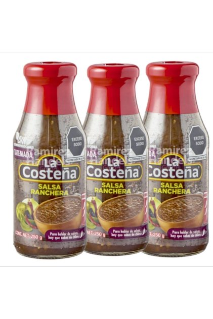 La Costeña Salsa Ranchera- Pack of 3 x 250g - Authentic Mexican Hot Sauce for Tacos, Burritos & BBQ - Ideal for Taco, Enchiladas & Salsa
