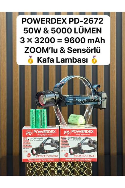 powerdex PD-2072 15W Sensörlü Şarjlı ve Zoomlu Kafa Lambası - Fiyatı