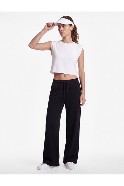High Waist Pocketed Comfortable Fit Viscose Sports Wide Leg Sweatpants