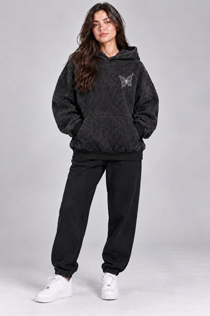 Unisex Printed Oversize Hooded Sweatshirt with Pockets