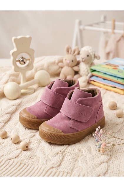 Genuine Leather Pink Velcro Girls' Boots