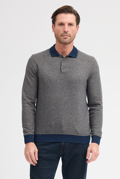 سويت شيرت بولو للرجال بأكمام طويلة