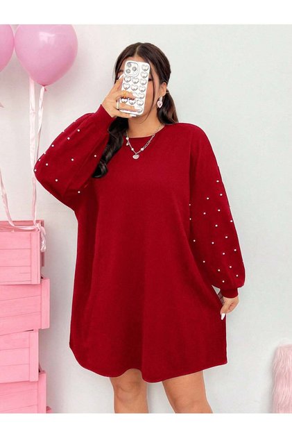 Rochie mini, roșie - 1XL