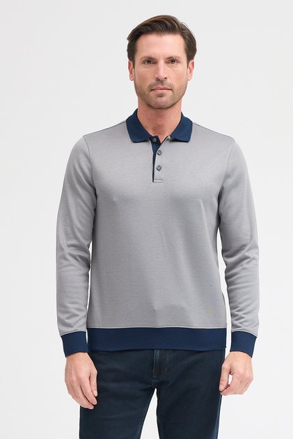 Men's Polo Neck Long Sleeve Sweatshirt