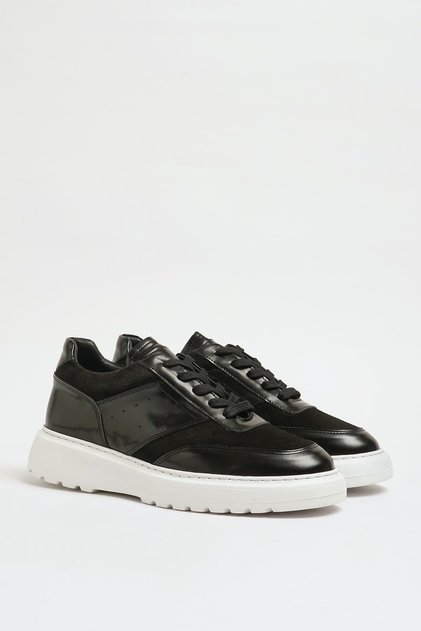 Aras Model Genuine Combination Leather Eva Sole Sneaker Shoes
