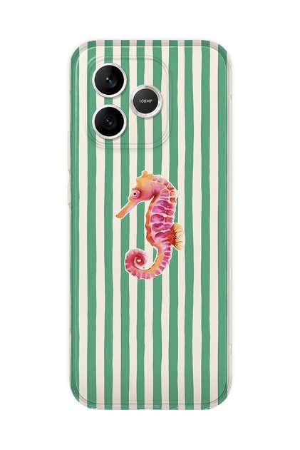 Honor 600 Lite Compatible Seahorse Patterned Transparent Phone Case
