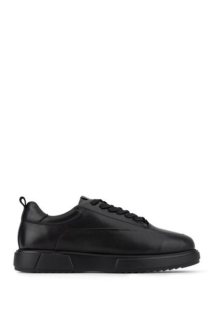 Men's Genuine Leather Black Sneakers & Sports Shoes