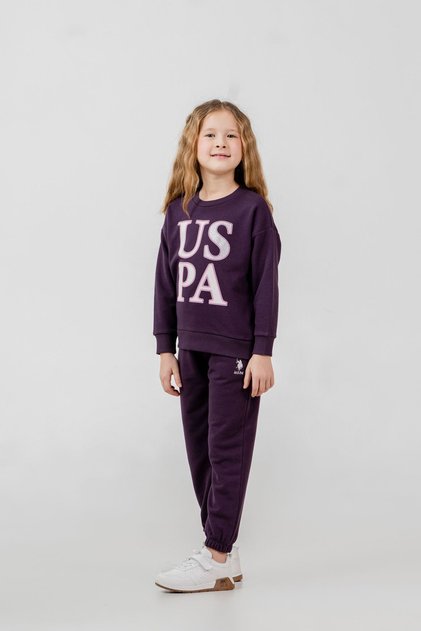 4-14 Years Licensed Us Polo Assn Girls' Set - Purple