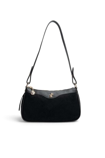 Black - Black Suede Women's Crossbody Bag Sp1274