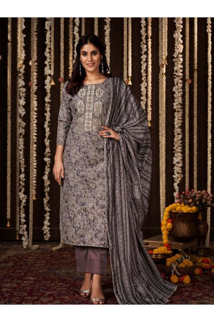 Generic Premium Women’s Floral Kurta Set | Pure Cotton Kurti, Palazzo Trousers & Dupatta | Stylish Indian Ethnic Wear