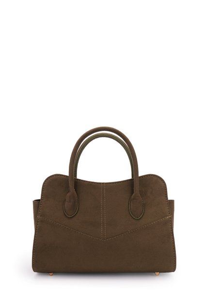Geometrische Form Wildleder Moskau Damen-Umhängetasche Khaki
