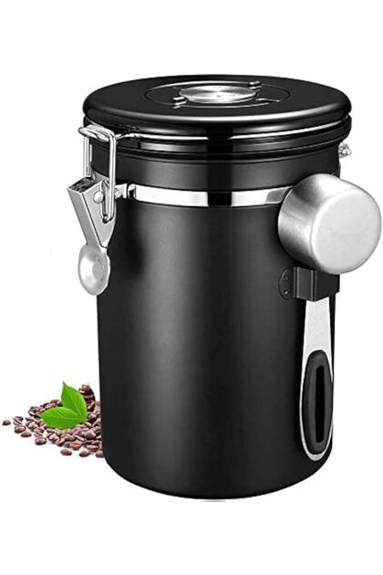 Mecacozy Stainless Steel Airtight Coffee Canister Coffee Bean Storage Container with Scoop for Coffee Storage