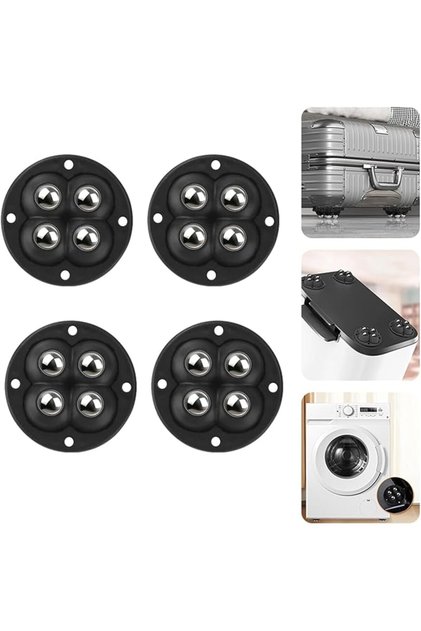 Self Adhesive Caster Wheels, Mini Ball Castors for Furniture Sliders & Appliance Rollers with 4 Stee