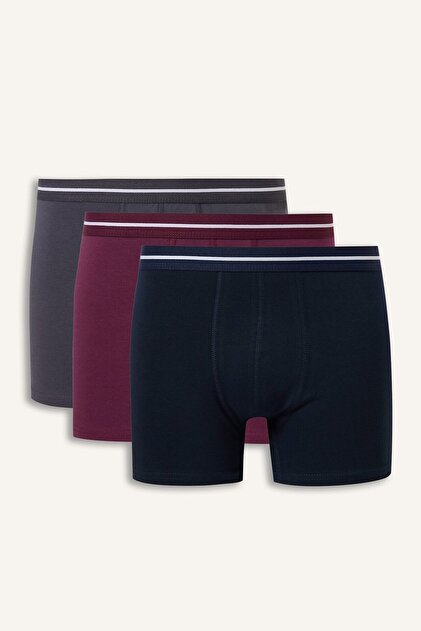 Regular Fit Çizgili Beli Lastikli 3'lü Boxer Paketi I1735AX26AU