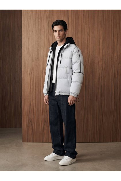 Men's Hooded Removable Inflatable Jacket