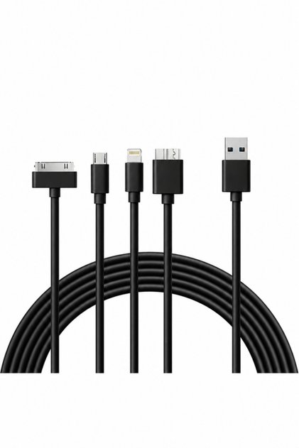 كابل شحن USB عالمي 5 في 1 - كابل متعدد الموصلات للشحن السريع للهواتف الذكية