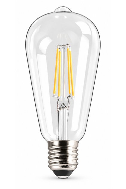 ST64 LED Rustik Ampul 8W 3000K Günışığı Şeffaf Cam E27 Standart Duylu