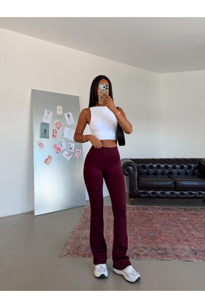 Flare Model Belize Leggings - Burgundy