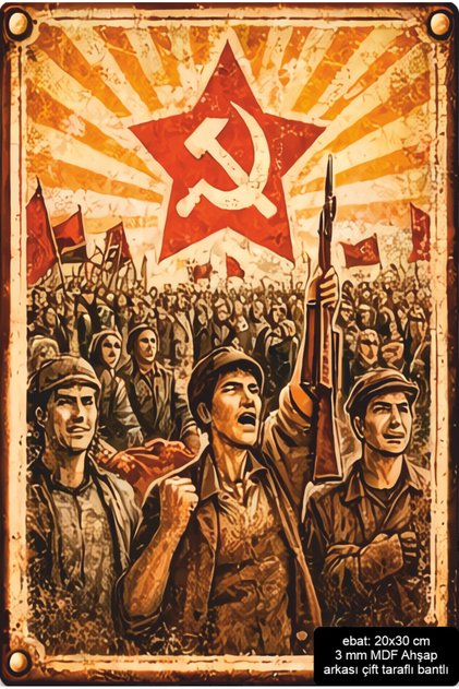 Soviet Revolution Socialism Political Retro Wooden Poster Mdf Painting Board