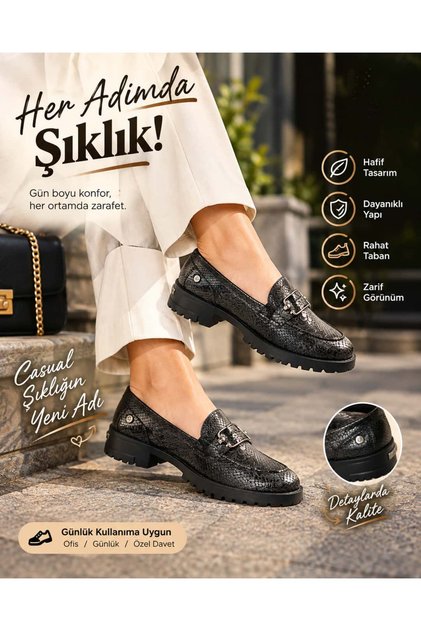 Women'S, Printed Genuine Leather Casual Shoes 2027 Season D26Ka-3215-B