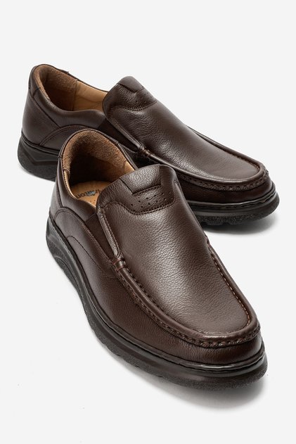 Genuine Inner and Outer Leather, Thick Sole, Stitched, Anatomical Men's Leather Shoes