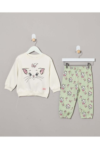 Infant Girls White Marie Cat Active Jogging Suit