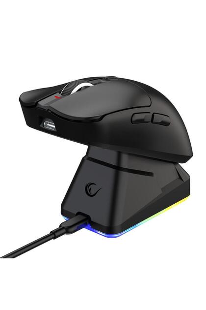 Aeris Kablosuz RGB Şarj Standlı Siyah 24000 DPI 3311 Sensor Şarjlı Huano Switch Gaming Oyuncu Mouse