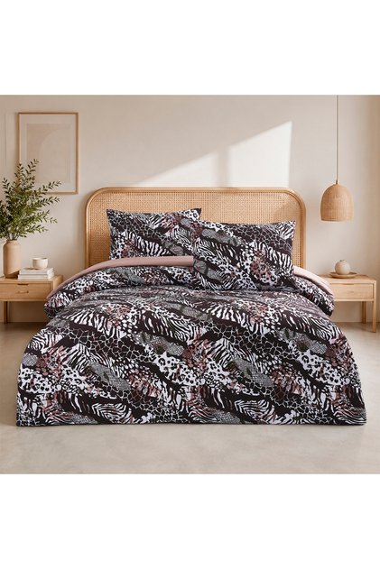 Brava Double 100% Cotton Ranforce Duvet Cover Set Claret Red 57 Thread (3 Pieces) 200X220/50X70 Claret Red