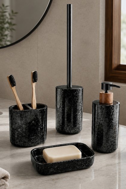Eliza 4-Piece Bathroom Set - Black
