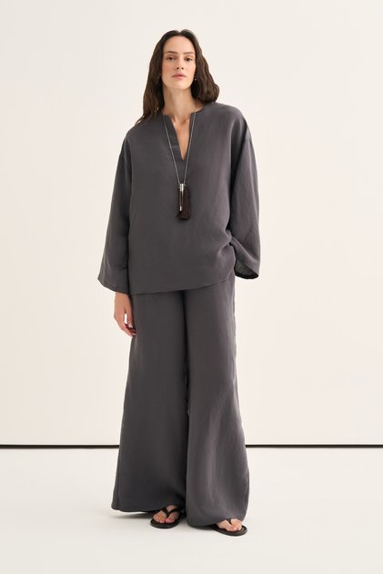 Women's Modal Loose-Fit Trouser Suit Smoked