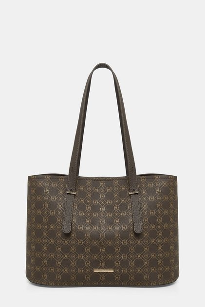KAHVE MONOGRAM DERİ ÇANTA
