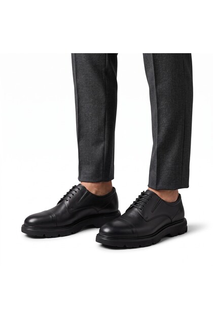 Thick Sole Men's Genuine Leather Stylish Shoes