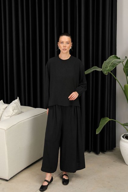 Tunic and Trousers Set Black 2210