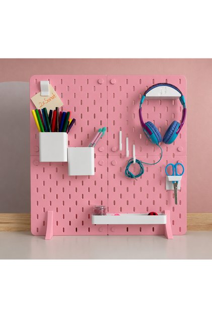 Çok Amaçlı Pano Ve Aksesuarları Pembe-Beyaz (48CM X 48CM)