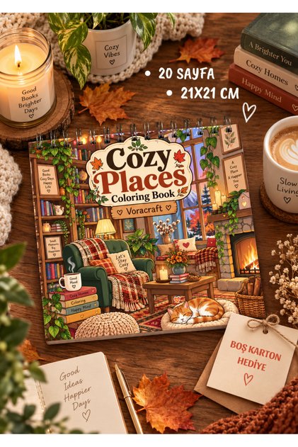 Cozy Places Coloring Book, 21X21 cm Coloring Book 2by0008