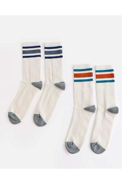 Men Assorted Ribbed Socks (Pack Of 2)