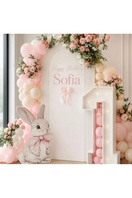 Pale Pink Retro White Soft Balloon Chain Set of 100