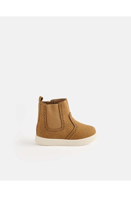 Boys Brown Brogue High Top Boots