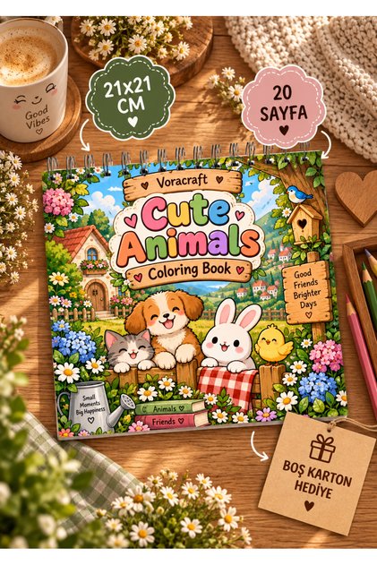 Cute Animals Coloring Book, 21X21 cm Coloring Book 2by0011